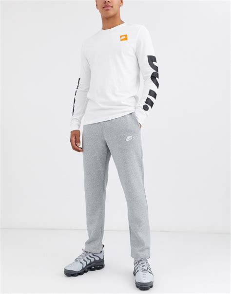 grey nike straight leg joggers.